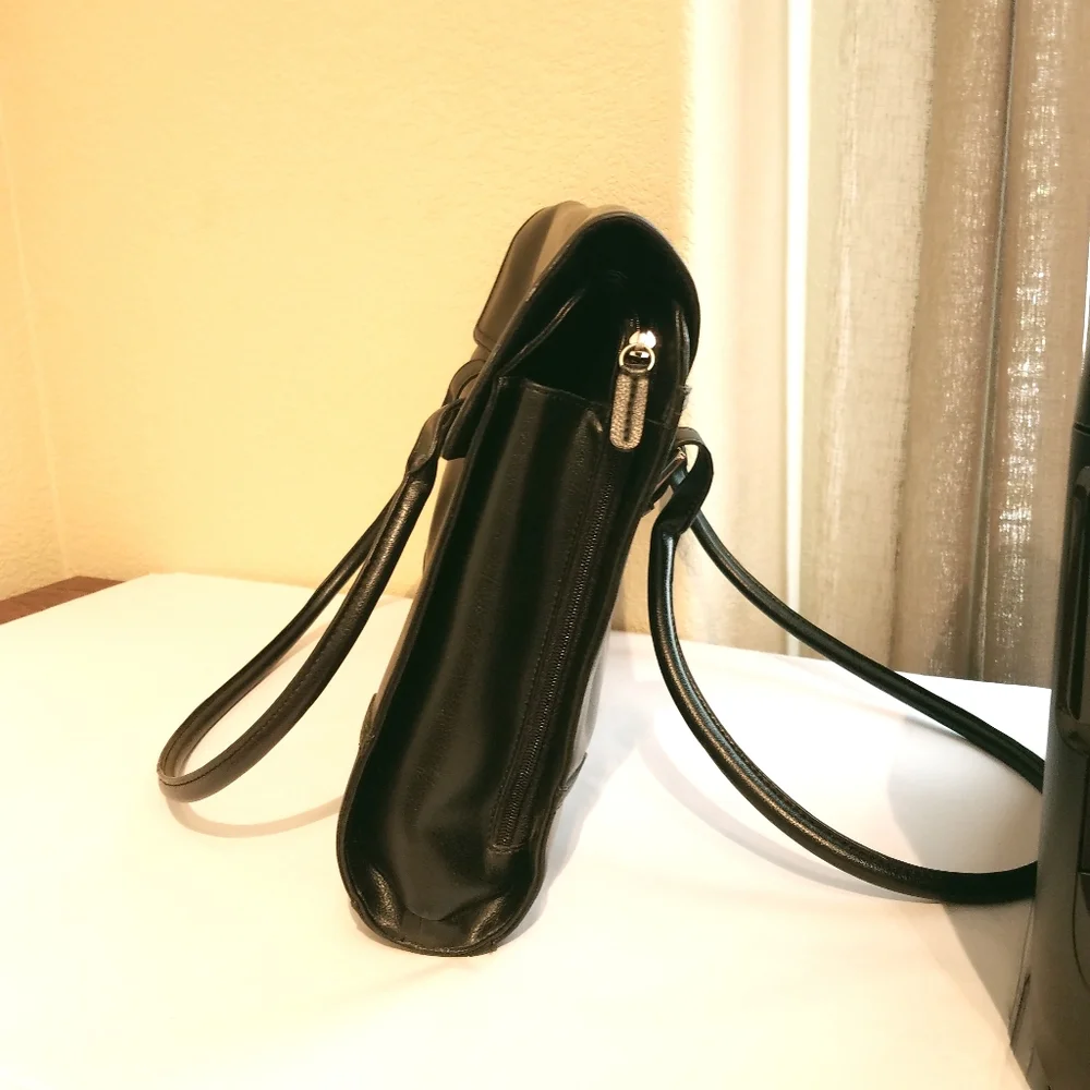 Liz Claiborne Tote Bag Black Work Messenger